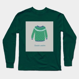 Woolen sweater with Norwegian ornament Long Sleeve T-Shirt